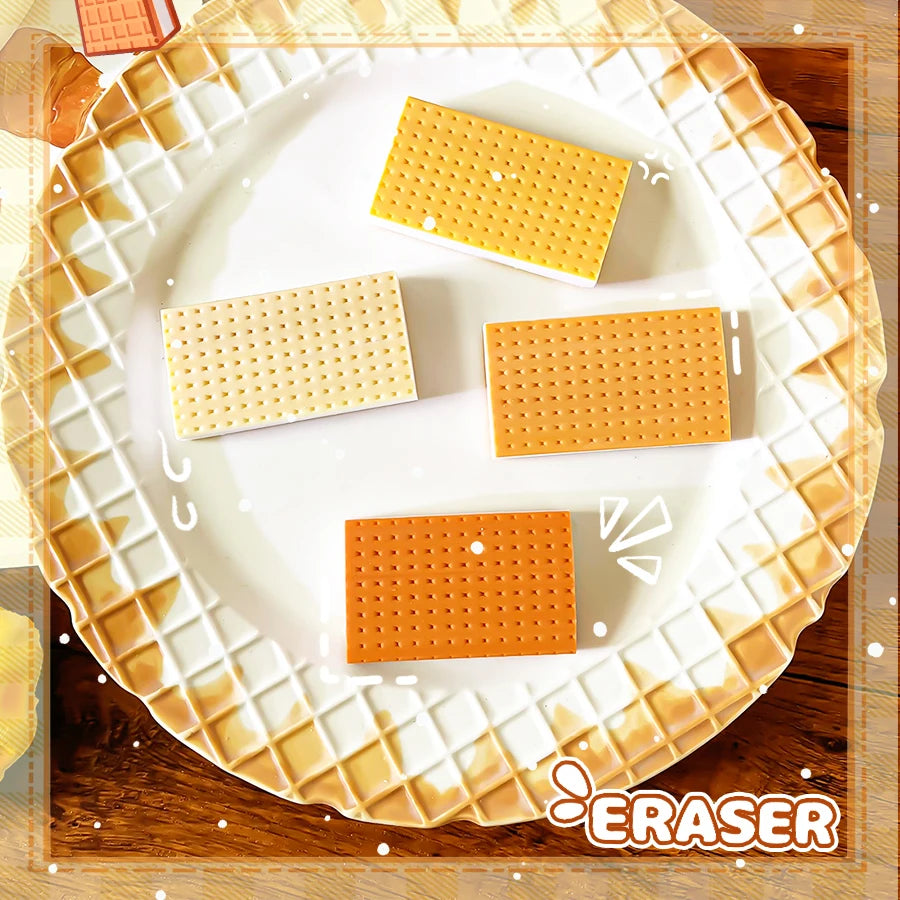 Aesthetic stationery back to school supplies Kawaii Stationery items cookie Erasers rubber school stationery accessories