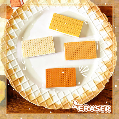 Aesthetic stationery back to school supplies Kawaii Stationery items cookie Erasers rubber school stationery accessories