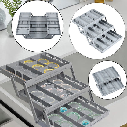 2/3 Tier Foldable Drawer Organizer Multi Level Storage Tray Adjustable Divider Versatile Expandable Drawer Jewelry Organizer