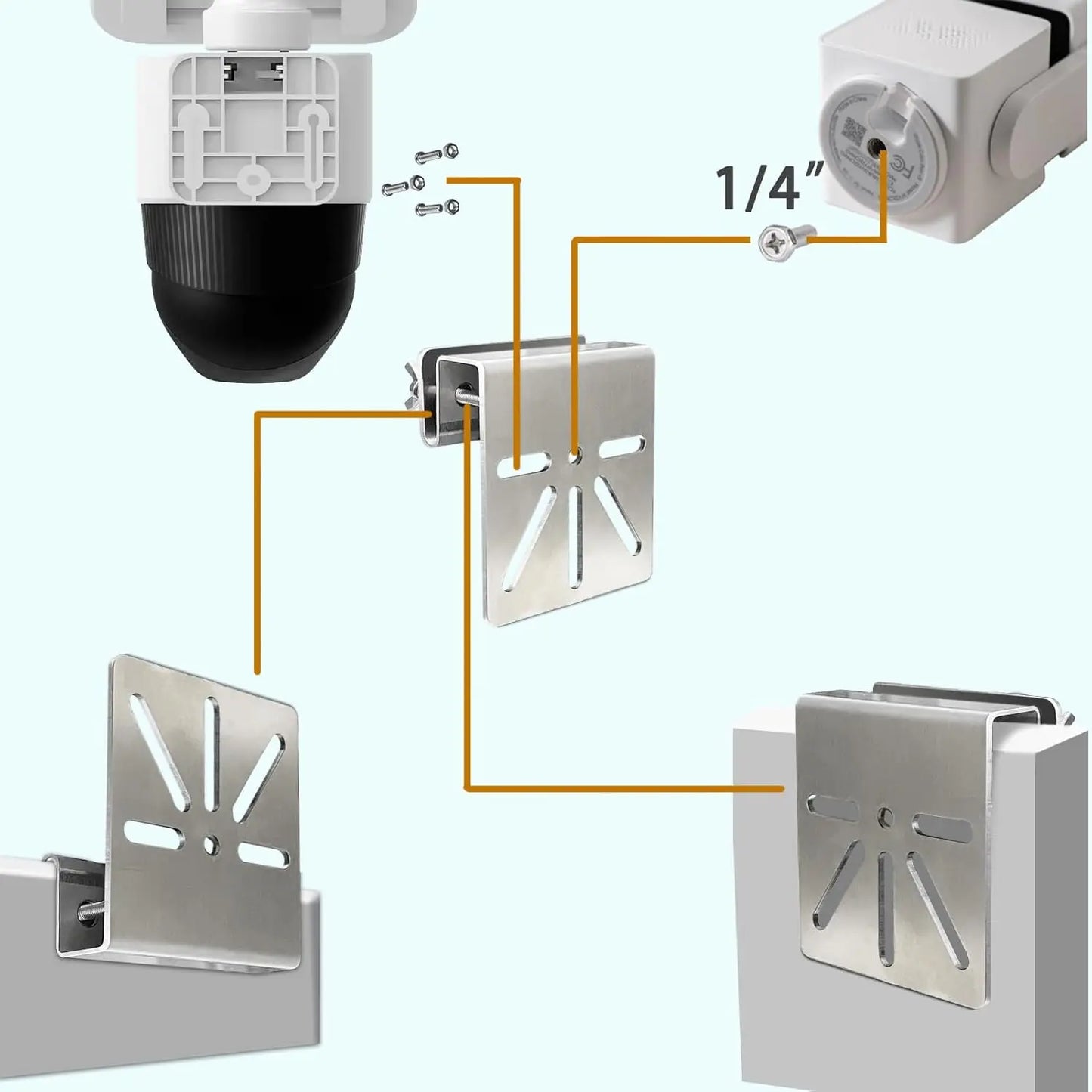 Gutter Mount Bracket for Eufy Security SoloCam S340/SoloCam E30, Solar Security Camera Mount
