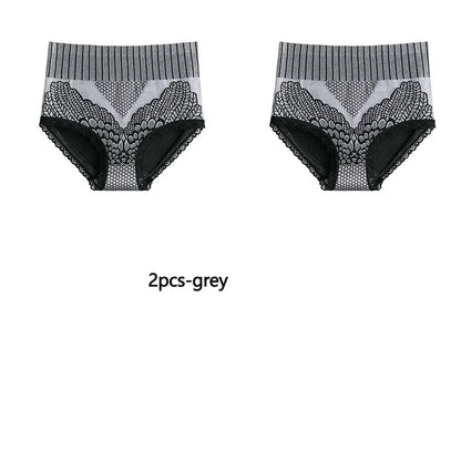 2PCS High Waist Hip Hugger Tummy Tucking Panties Seamless Plus Size Shapewear Panties Graphene Underwear Triangle Palazzo Pants