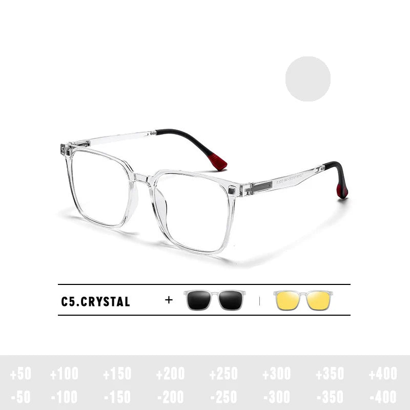 Magnetic Clip on Optical Myopia Glasses For Men Women Polarized Sunglasses Prescription Reading Glasses Blue Light Glass #TJ2190