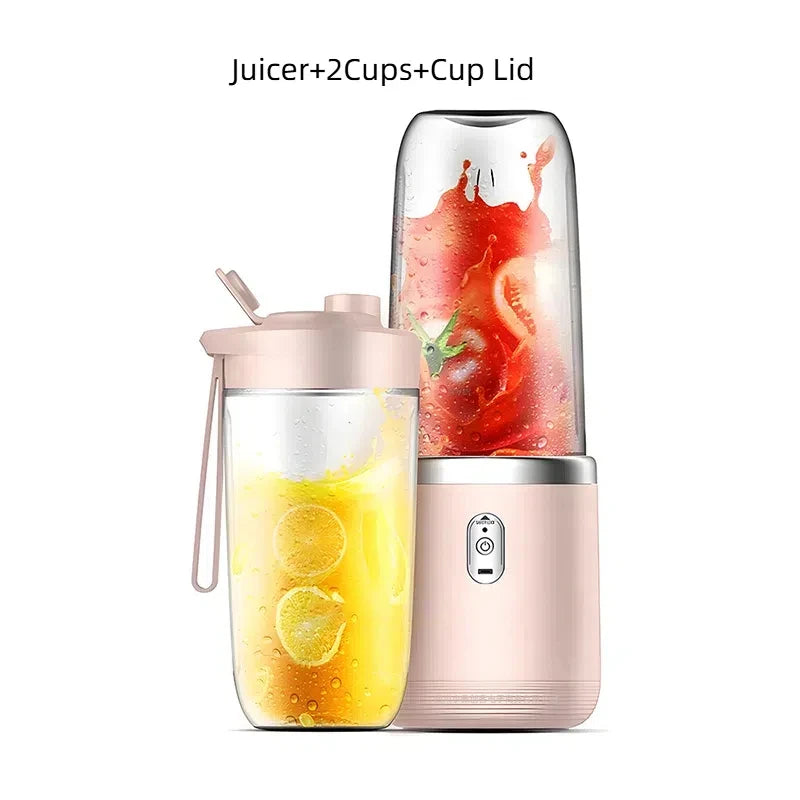 40W Portable Blender Cup with Sharp Blades 1500mAh Battery Double Cups for Smoothie Juice Shakes Travel Camping Picnic Home Use