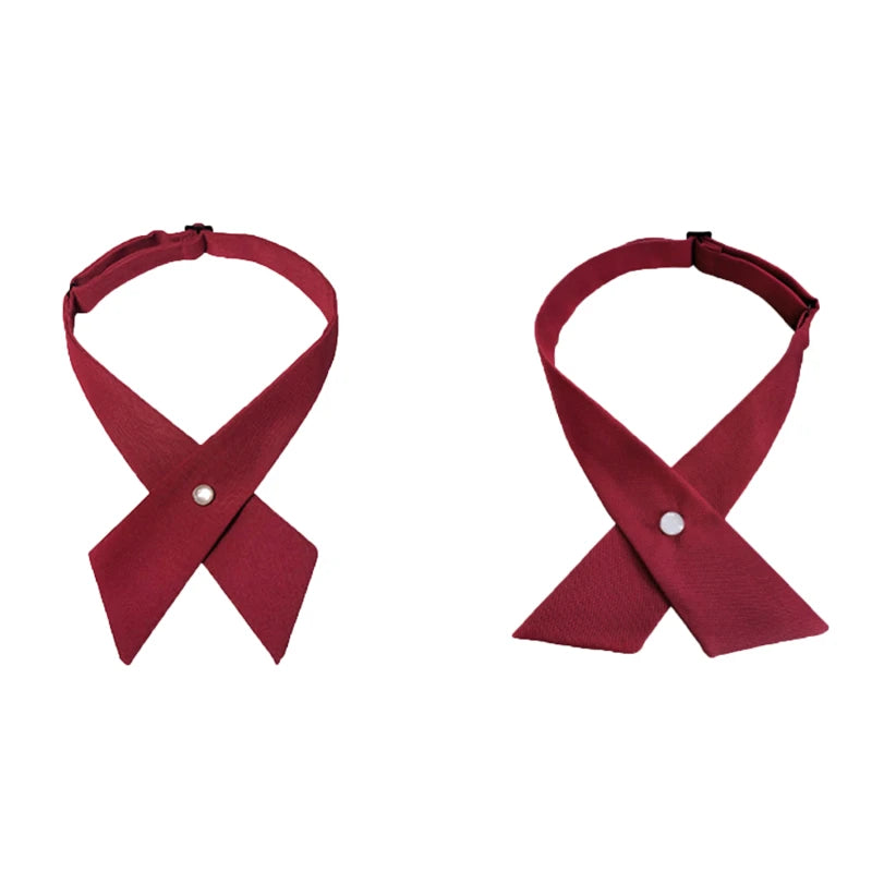 Crisscross Bow Tie Fashionsolid Color  Detachable Collar jk Apparel Accessories