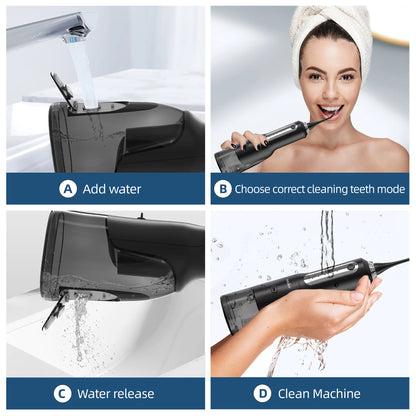 SEJOY Water Flosser for Teeth Irrigator Teeth Whitening Tool Portable Water Pick Personal Care Appliances Dental Teeth Cleaner