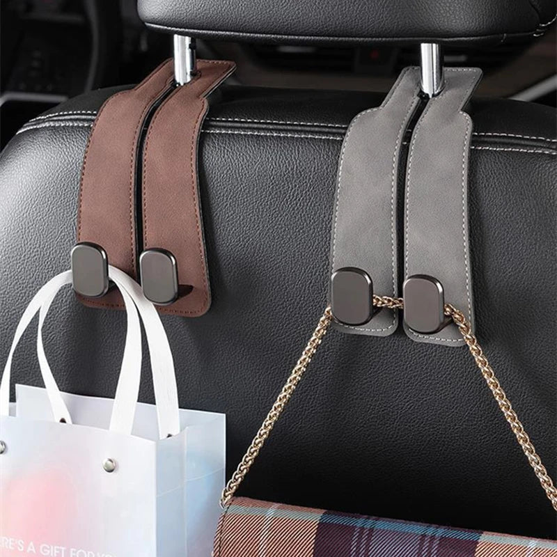 2 in 1 Car Hook For Car Rear Seat Back Hooks Headrest Hanger Clip Universal Double Hooks Holder Storage Car Interior Accessories