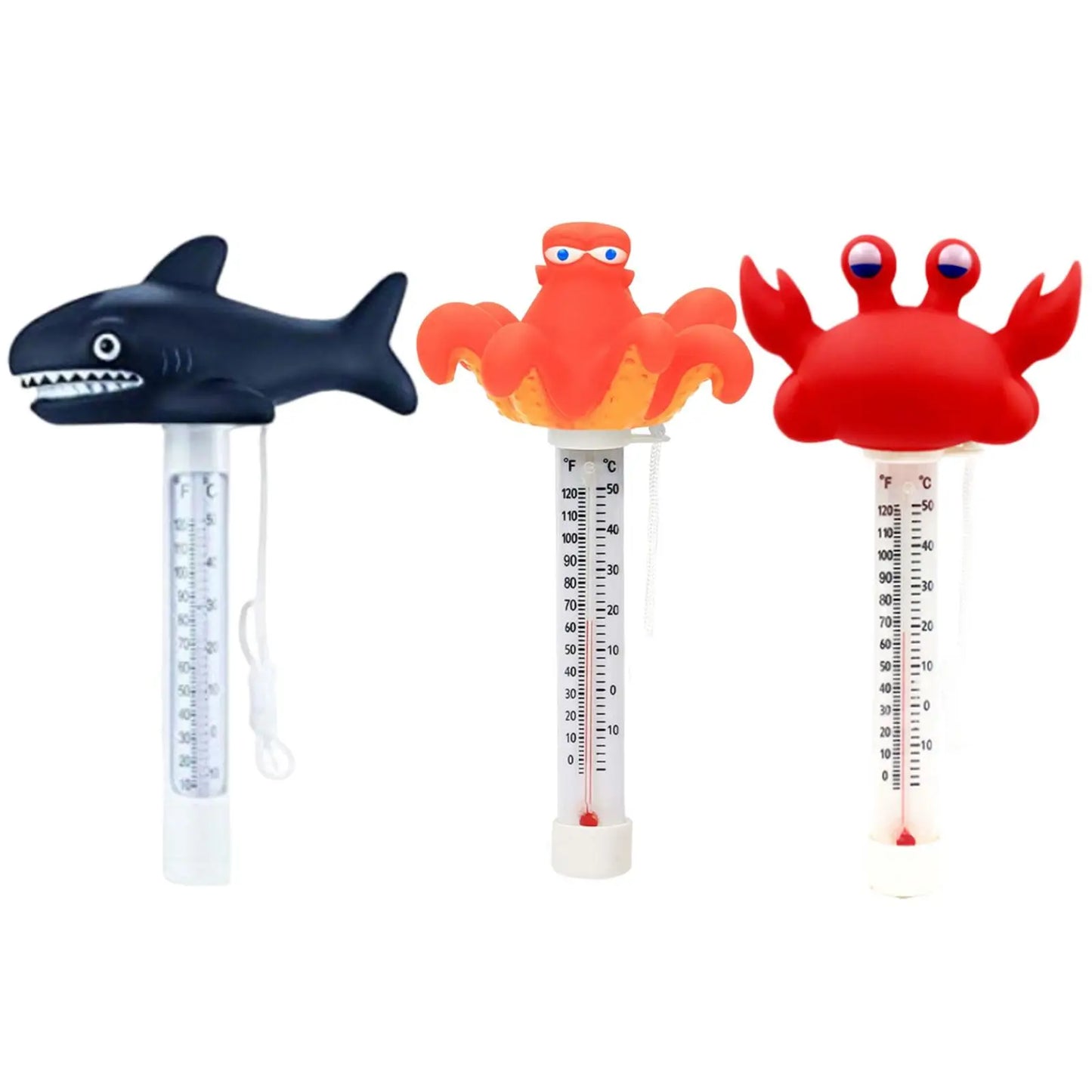 Floating swimming pool thermometer, pool accessories, pond thermometer for