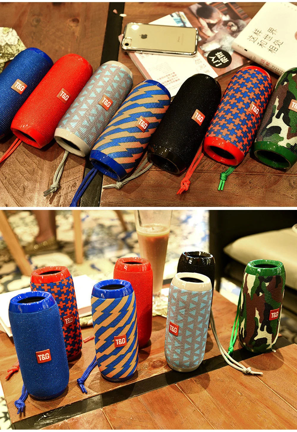 TG117 Bluetooth Speakers Portable Wireless Sound Box  Outdoor Loudspeaker Waterproof Stereo Surround Supports TF Radio