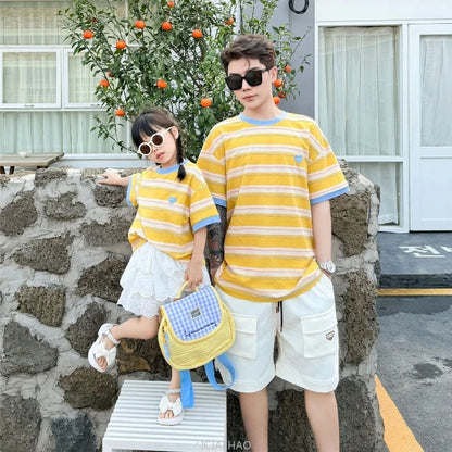 Summer Family T Shirts Parent-child Clothes Mother Father and Daughter Son Boy Girl Matching Tee Shirt Tops Baby Cotton Bodysuit