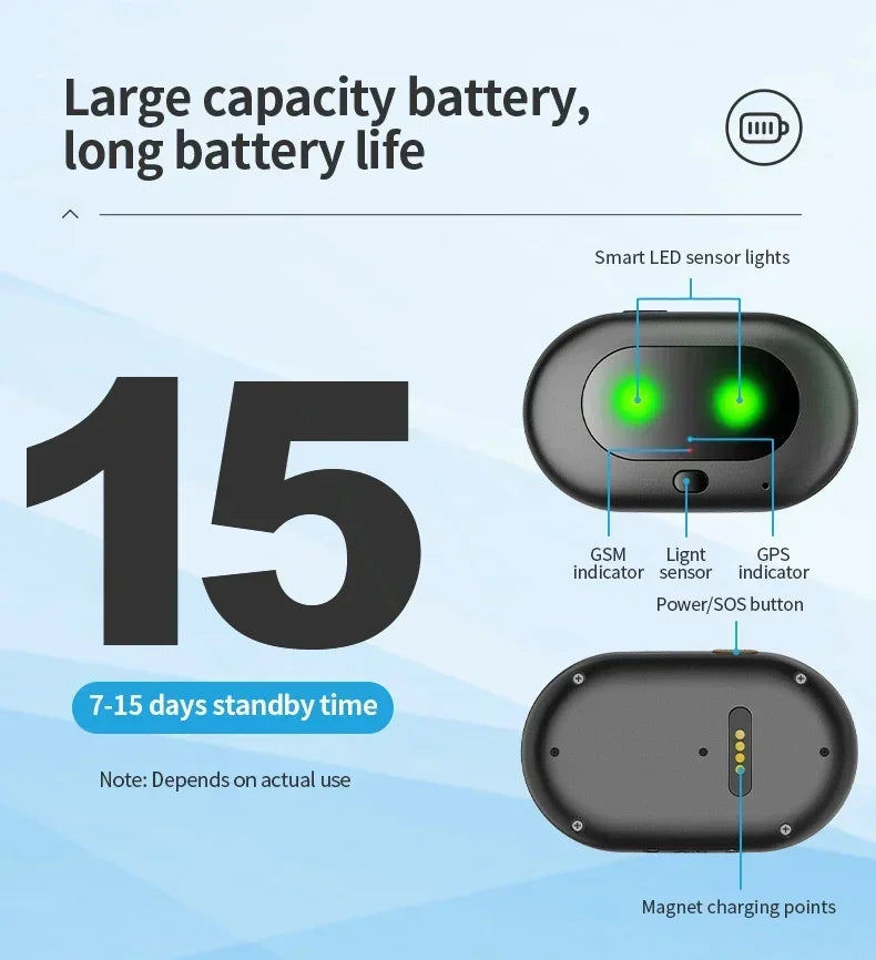 2G/ 4G GSM GPS Pet Tracker Voice Monitor, Pet Dog Gps Anti Loss Mini Tracker IP67 Waterproof Built-in 1300 MAh Battery Locator