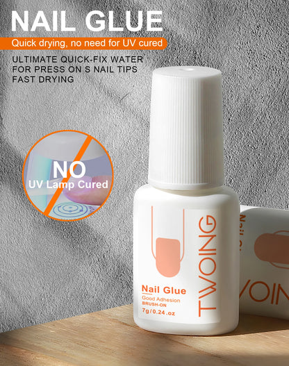 Super Strong Nail Glue For Press On False Nail Tips, Acrylic Fake Nails,Long-lasting Adhesion, Rhinestone Glue With Fast Drying