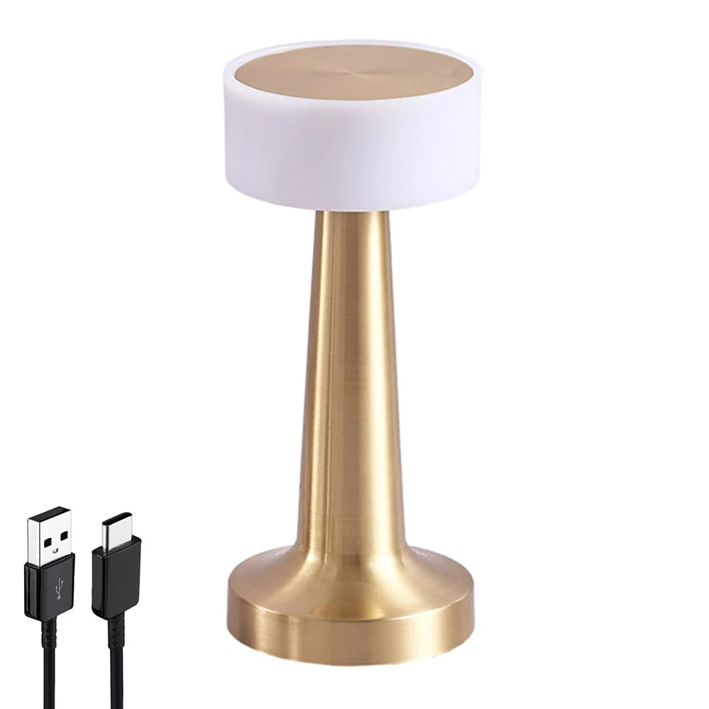 LED Touch Table Lamp Desktop Night Light Rechargeable Cordless Decor Lamp for Restaurant Hotel Bar Bedroom Bedside Light Lamp