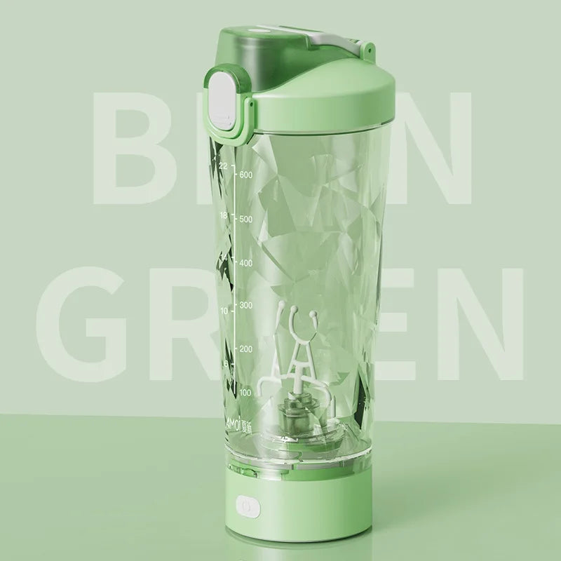 Portable Mixing Cup 600ml Protein Shaker Bottle Fully Automatic Blender Kettle USB Rechargeable Multipurpose for Gym Outdoor
