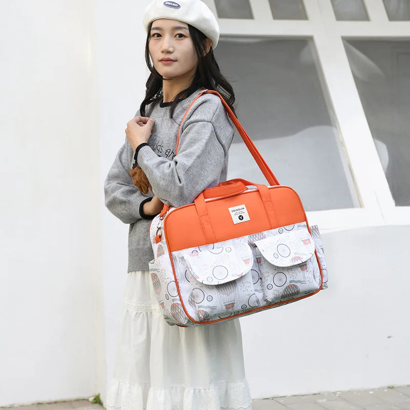 Diaper Pad Changing Bag Mother and Baby Bag Shoulder New Bag Going Out with Baby Light Bag Horizontal Hand-held Tote Bag