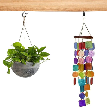 Hanger Hooks with Safety Buckle,Windproof Screw Hooks for Hanging Outdoor String Lights,Ceiling Hooks Plants,Christmas Lights