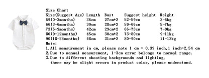 Baby Boys Clothes Infant White Long/Short Sleeve Shirt Lapel Bodysuits Detachable Bow Tie 0-24 Months Newborn Baby Blouses