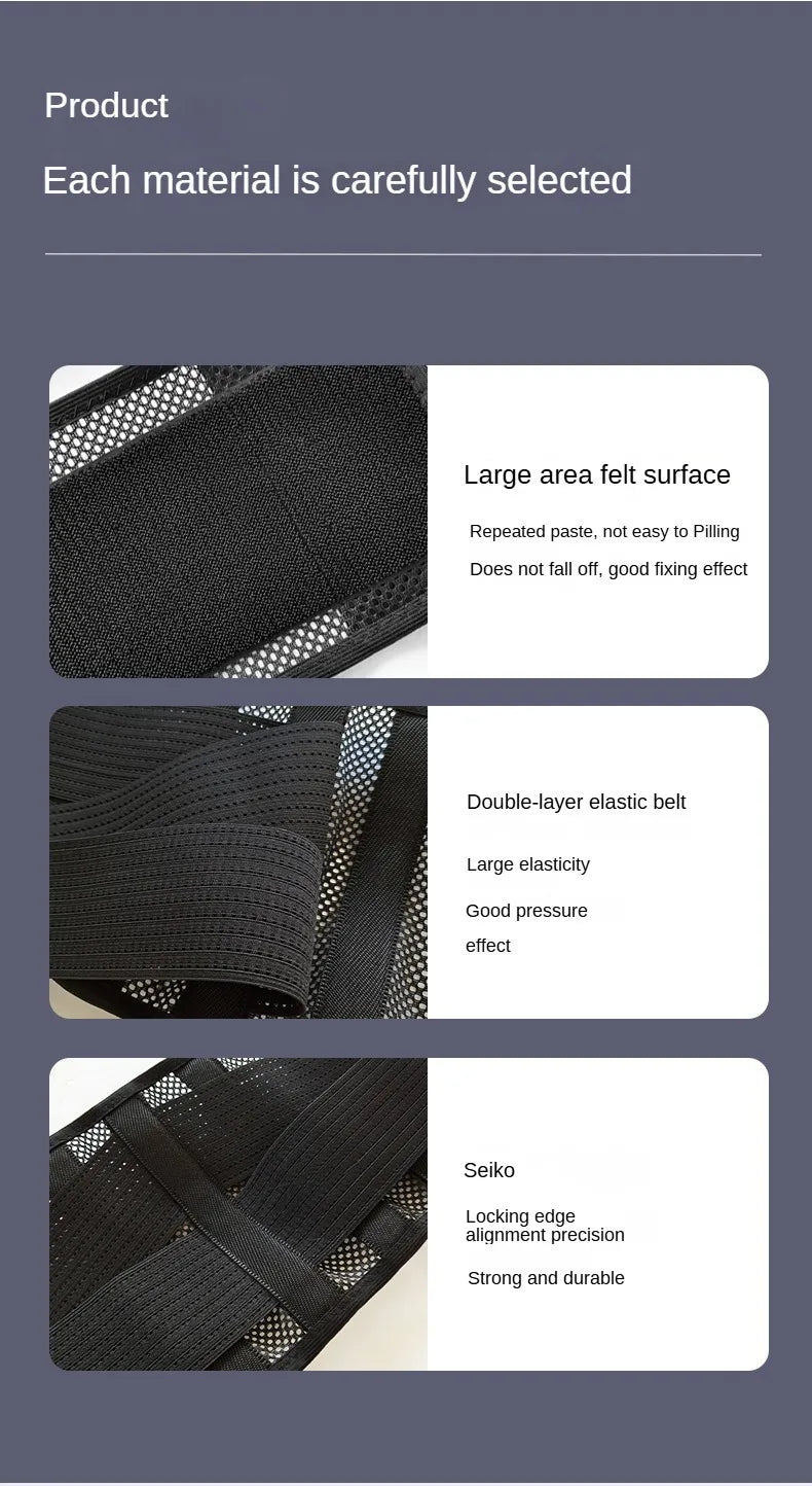 Back Brace Breathable Lumbar Support Belt Adjustable Straps Back Belt Lower Back Waist Brace for Lower Back Relief Sciatica