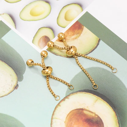 3pcs/lot Adjustable 304 Stainless Steel Bracelet Makings Slider Extender Box Chains with Ball Ends for DIY Jewelry Making