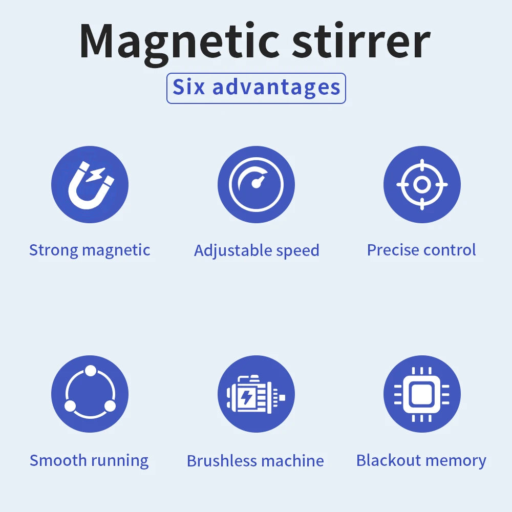 Magnetic Stirrer With Heating Digital Display Thermostatic Stirrer Laboratory Hot Plate Magnetic Mixer 2L 1600rpm Adjustable