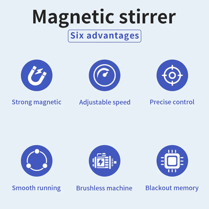 Magnetic Stirrer With Heating Digital Display Thermostatic Stirrer Laboratory Hot Plate Magnetic Mixer 2L 1600rpm Adjustable