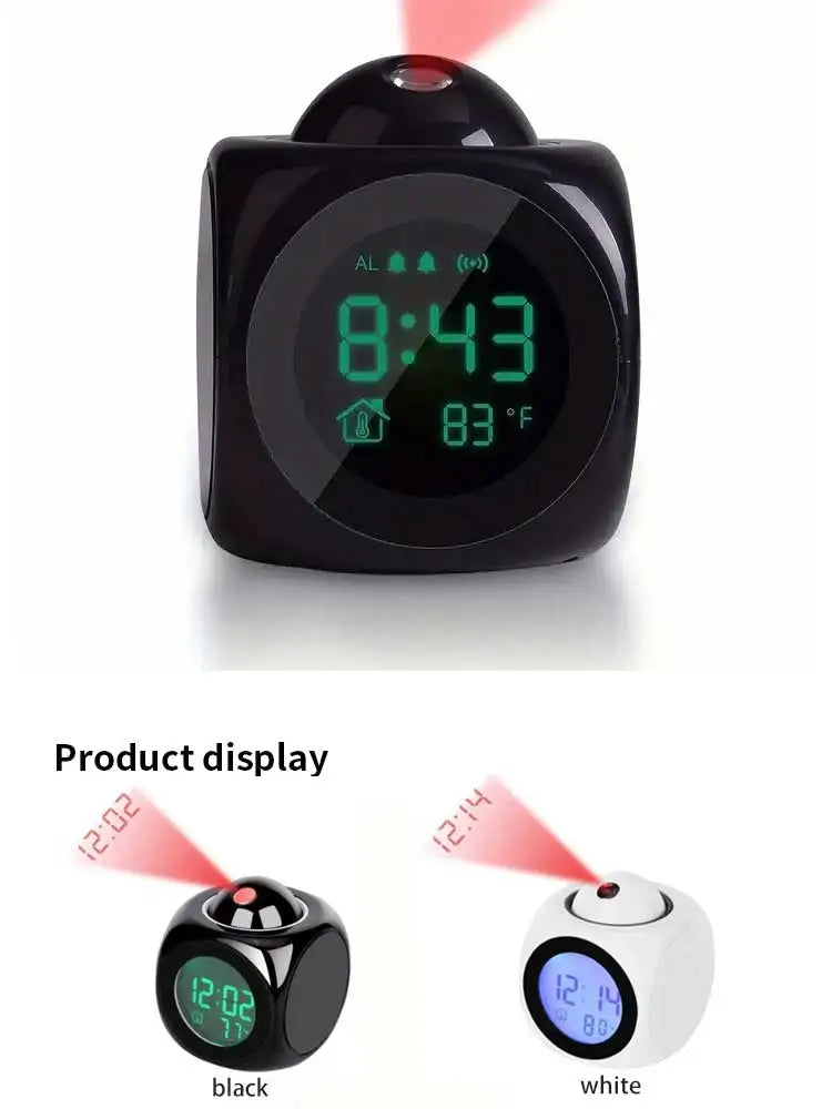 Multi-function Projection Chime Clock LED Light Projection Alarm Clock Voice Chime Clock Projection Clock