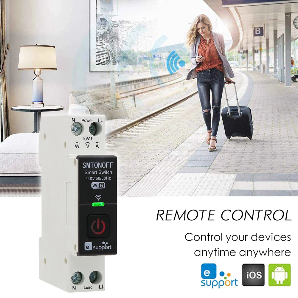 eWeLink Smart Switch with Power energy Monitoring Timer Switch App Monitoring Current  Voltage Consumption