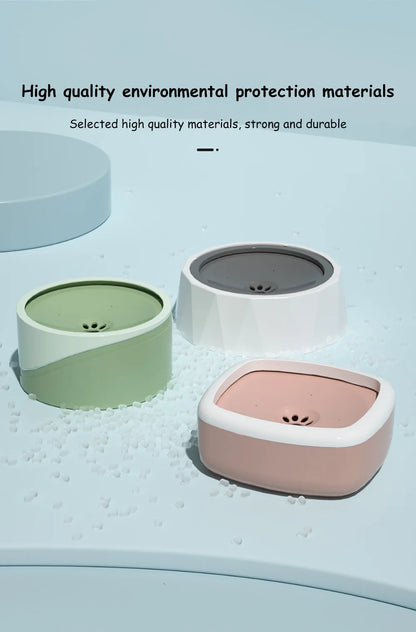 Floating Non-Wetting Mouth Cat Bowl without Spill, Drinking Water Dispenser, Anti-Over Dog Bowl, 1L, 1.5L