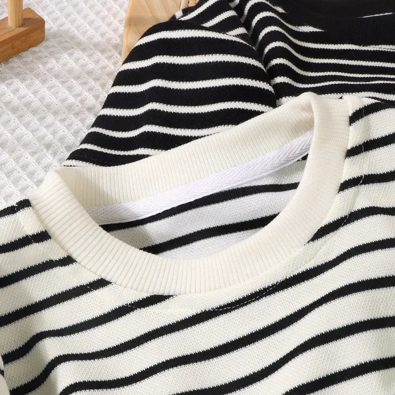 Summer Baby Boy Girls Clothes Set Children Stripe Tshirts and Shorts 2 Pieces Suit Kid Top Bottom Outfits Casual Tracksuits