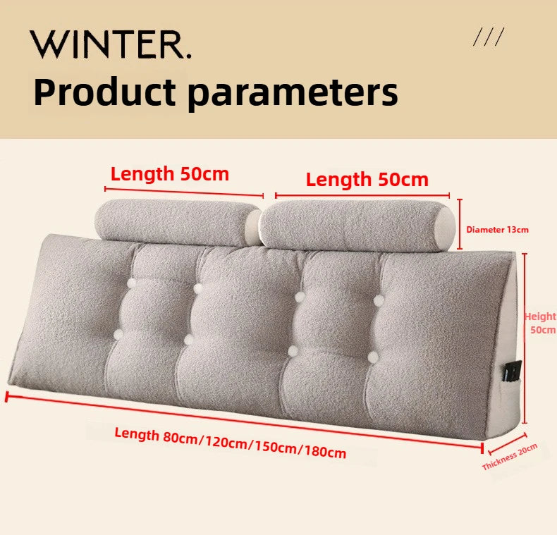 Headboard Pillow Lambswool Triangle Cushion Backrest Pain Relief Sofa Waist Cushion Wedge Sleeping Pillows for Bed Decorative 이불