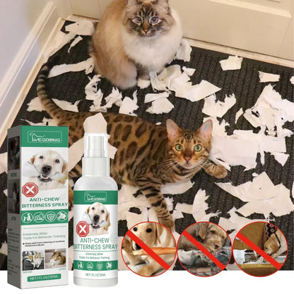 No Chew Spray Alcohol Free Dog Anti Chew Spray Non-Toxic Cats Dogs Anti-Chew Bitter Spray No Smell for Prevent Dogs Pets Chewing