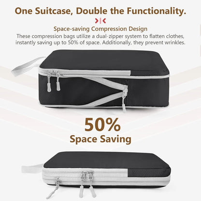 Compression Packing Cubes,Travel Packing Cubes for Carry on Suitcases, Expandable/Compression Bags for Clothes Travel Accessorie