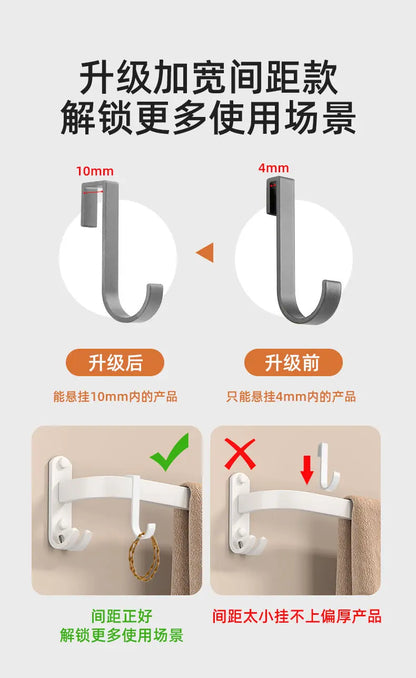 S-hook, Rack special accessories for sliding removal Space, Aluminum punch-free solid thickened metal hooks,5PCS