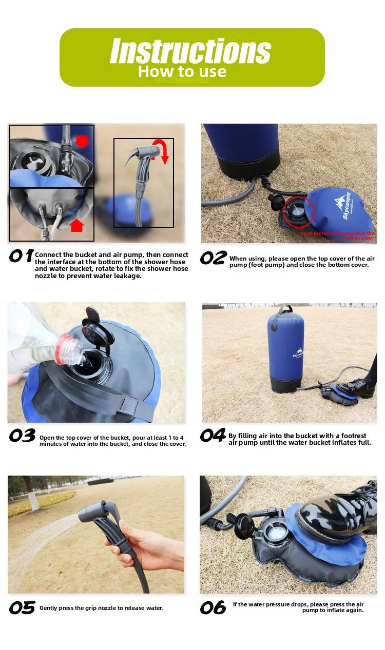 Outdoor Gadgets Shower Bag Camping Folding Shower Bag Bath Bag Hot Water Bag for Bathing Camping Gear  Multitool