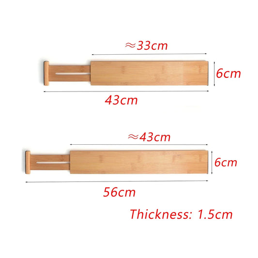 Bamboo Expandable Strip Bamboo Drawer Partition Expandable Drawer Partition Convenient Bamboo Divider Drawer Organization