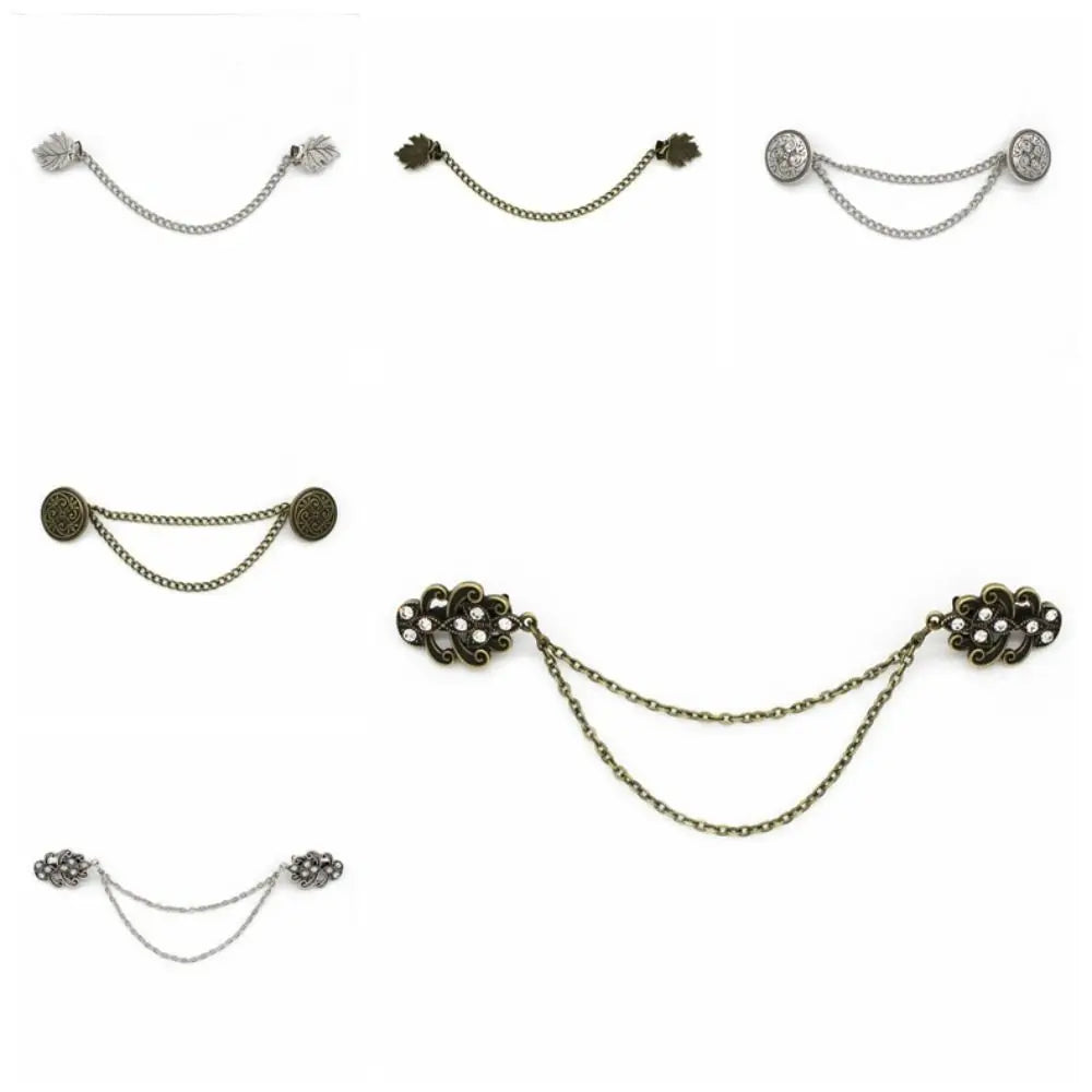 Clothing Accessories Retro Suit Brooch Grace Korean Gentleman Tassel Brooch Trend Fashion Suit Shirt Collar Chain For Men