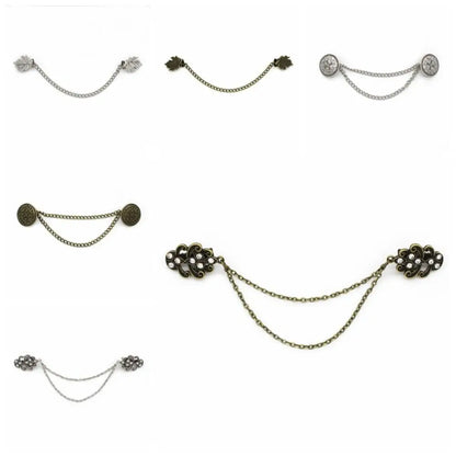 Clothing Accessories Retro Suit Brooch Grace Korean Gentleman Tassel Brooch Trend Fashion Suit Shirt Collar Chain For Men