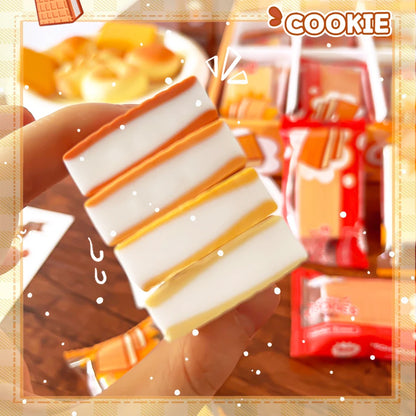 Aesthetic stationery back to school supplies Kawaii Stationery items cookie Erasers rubber school stationery accessories