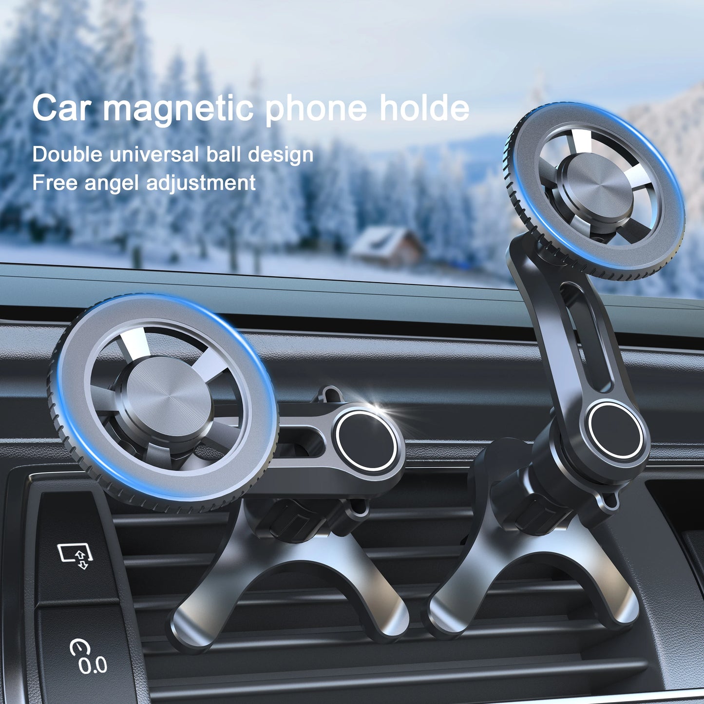 Fits for MagSafe Car Mount, [20 Strong Magnets] Magnetic Car Phone Holder Mount, [Easily Install&Never Blocking Vent] Magnetic