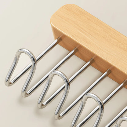 8/12 Hooks Retractable Wood Clothes Hanger Multi-functional Bra Storage Hanger Wall-mounted Wardrobe Hanger Clothes Organizer