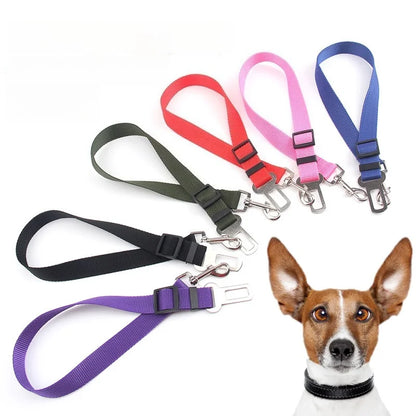 Car Seat Belt Pet Seat Adjustable Vehicle Pet Cat Dog Harness Lead Clip Safety Lever Traction Collars Dogs Accessoires