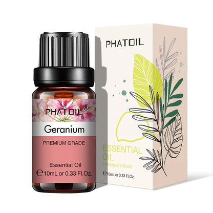 PHATOIL Natural Plant Essential Oil 10ml Eucalyptus Rose Lemon Bergamot Vanilla Peppermint 1PCS Aroma Essential Oil For Diffuser