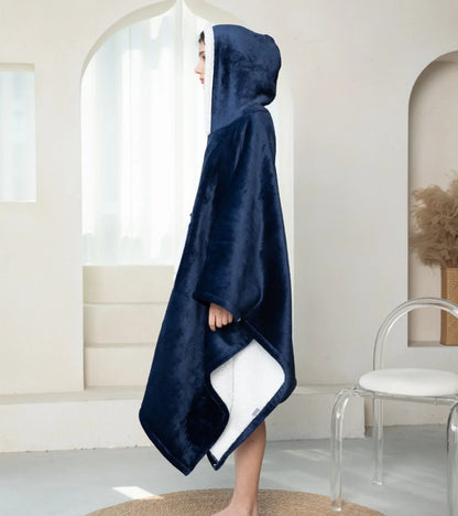 Winter Thickened Wearable Blanket Hooded Lazy European American Style Plus Size Home Casual Wear Flange Lamb Velvet TV Blankets