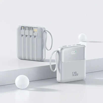 A Brand-new 120W Three-in-one 20,000mah Super Fast Power Bank with Large Capacity, Built-in Cable and Digital Display Powerbank
