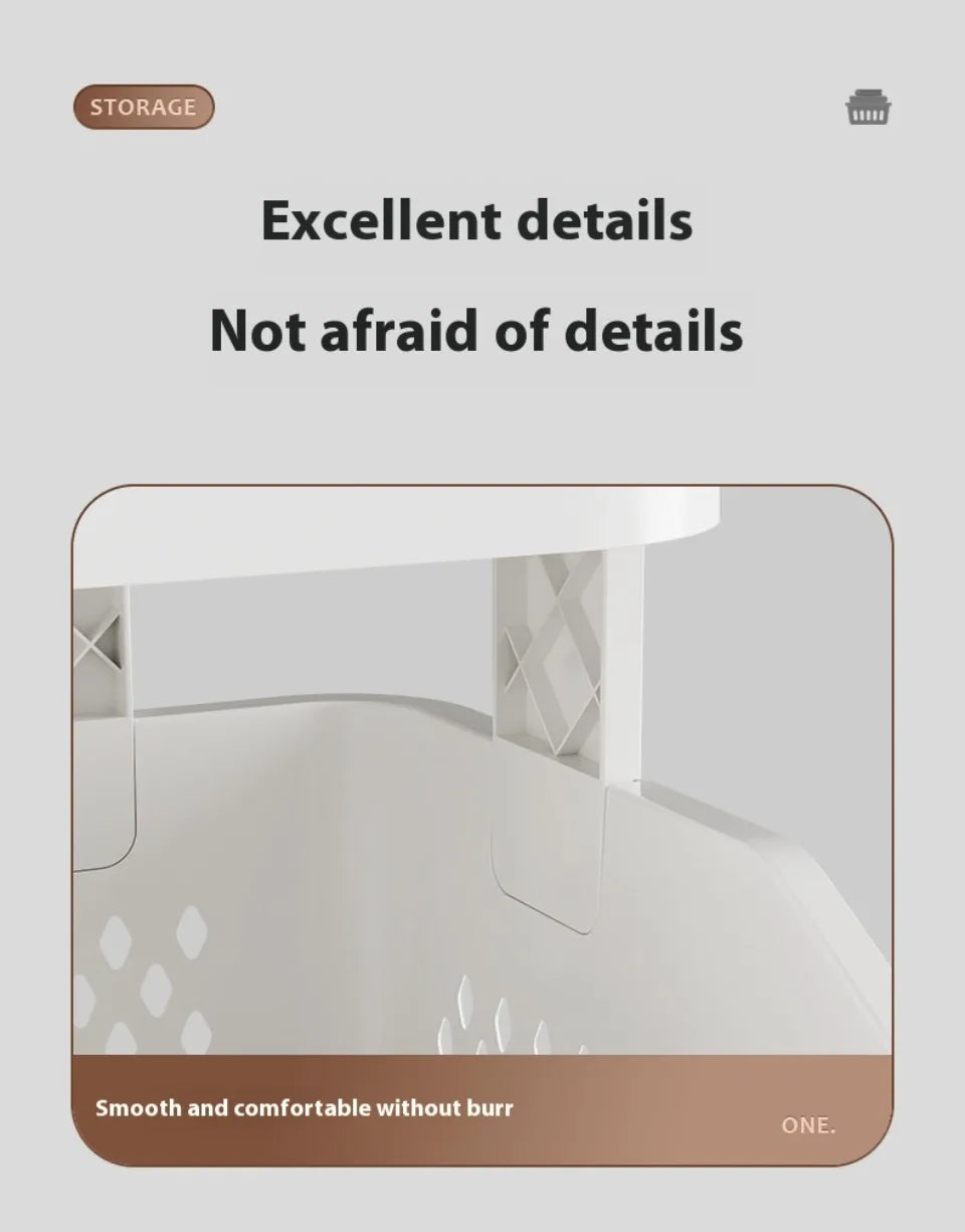 Multilayer Laundry Storage Basket Wheels Pp Plastic Laundry Baskets With Wheel Household Sundries Bathroom Toilet Storage Rack