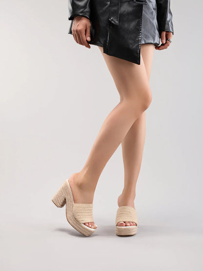 Women's hemp rope platform sandals braided grass summer waterproof high heels European and American style