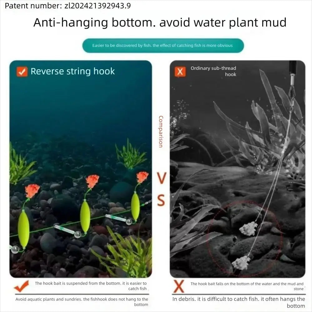 Three Hook Fishing Hair Rigs Hook Suspension Anti Bottom Carp Fishing Hook Ready Made Pesca Carp Rigs Fishing Lure