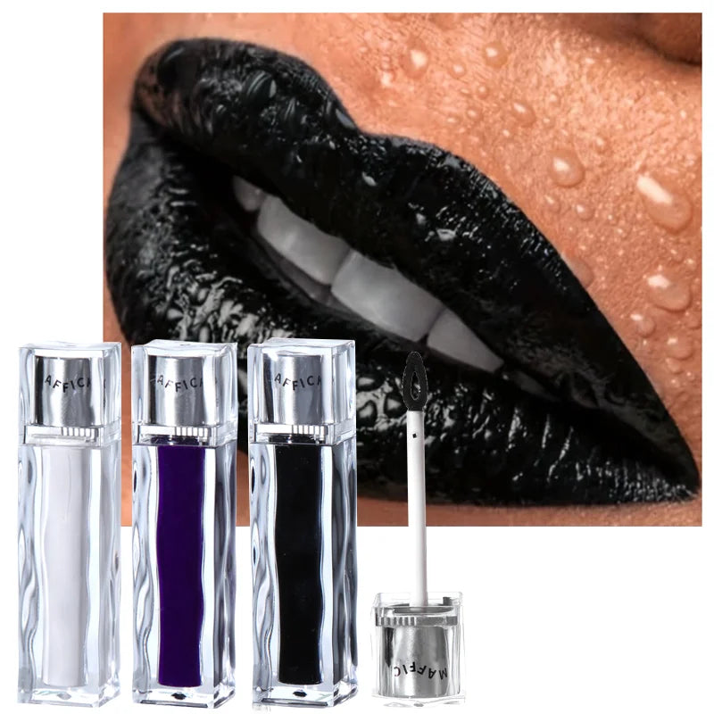 MAFFICK Black Lipstick Lip Stain Waterproof Lightweight Matte lipgloss purple/blue/white