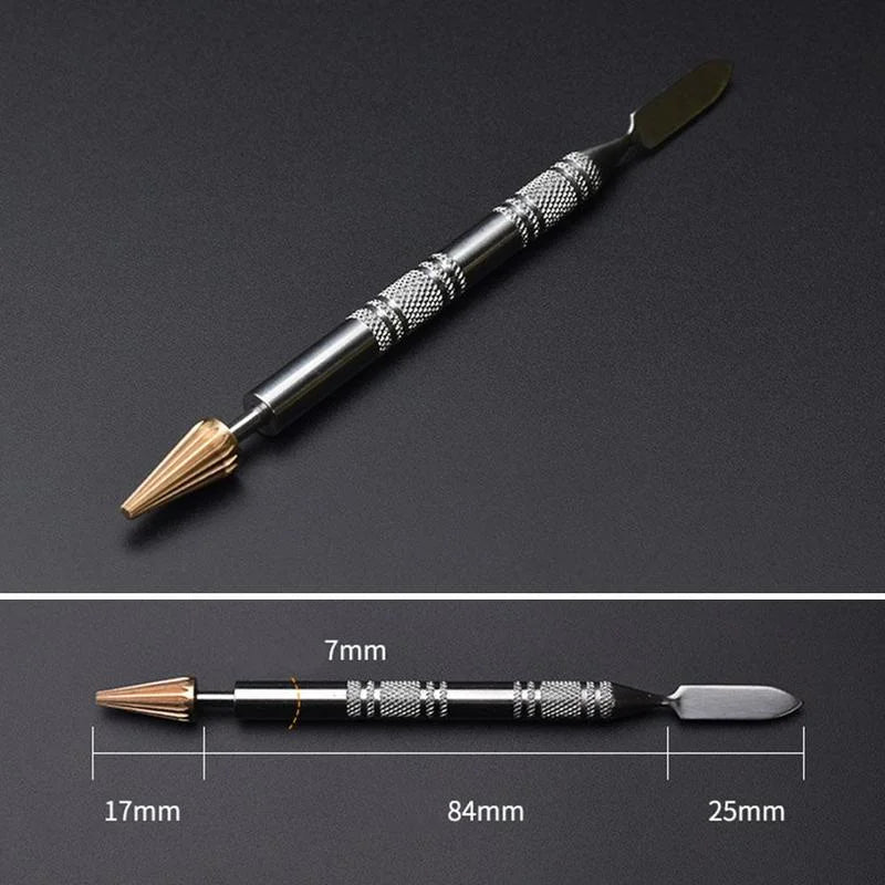 Leather Edge Double Head Brass Glue Painting Roller Oil Gluing Dye Pen Stick Speedy Paint Roller Tool DIY LeatherCraft Tools