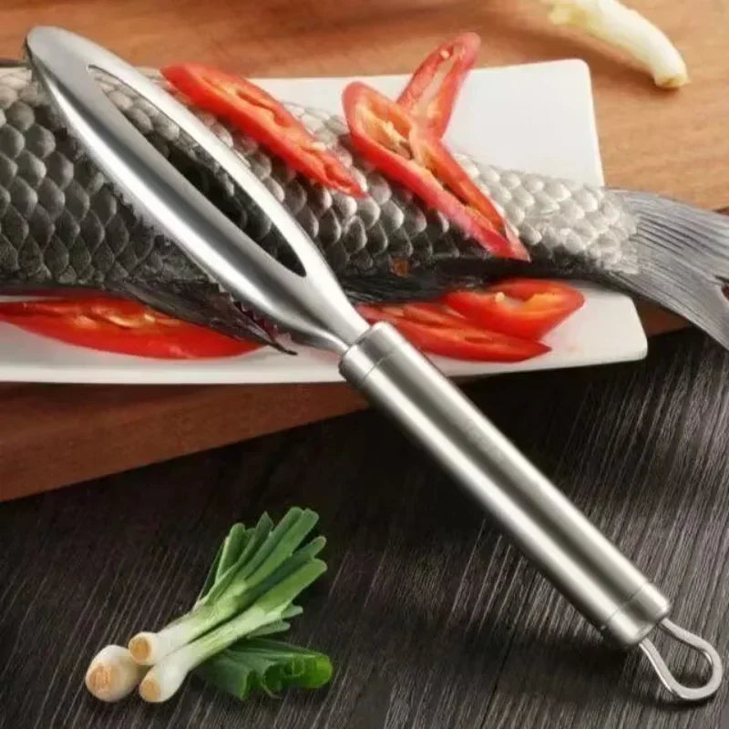 Stainles Fish Scales Scraping Graters Fast Cleaner Remove Skin Brush Cleaning Scraper Peeler Bone Scaler Tongs Tweezers Tool