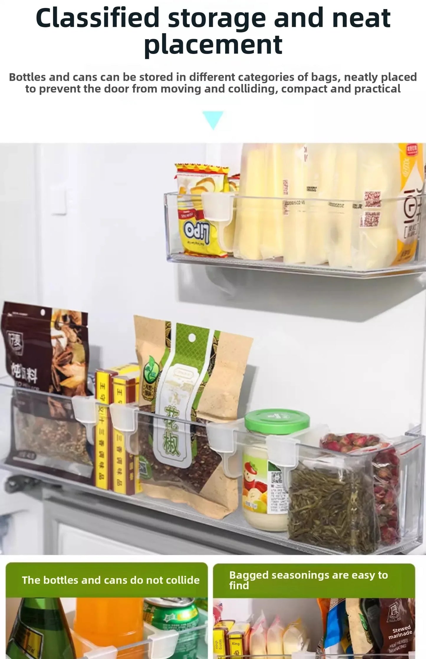 Efficient Refrigerator Kitchen Organizer Shelf Storage Dividers for Eggs Bottles and Other Items organizer kitchen fridge